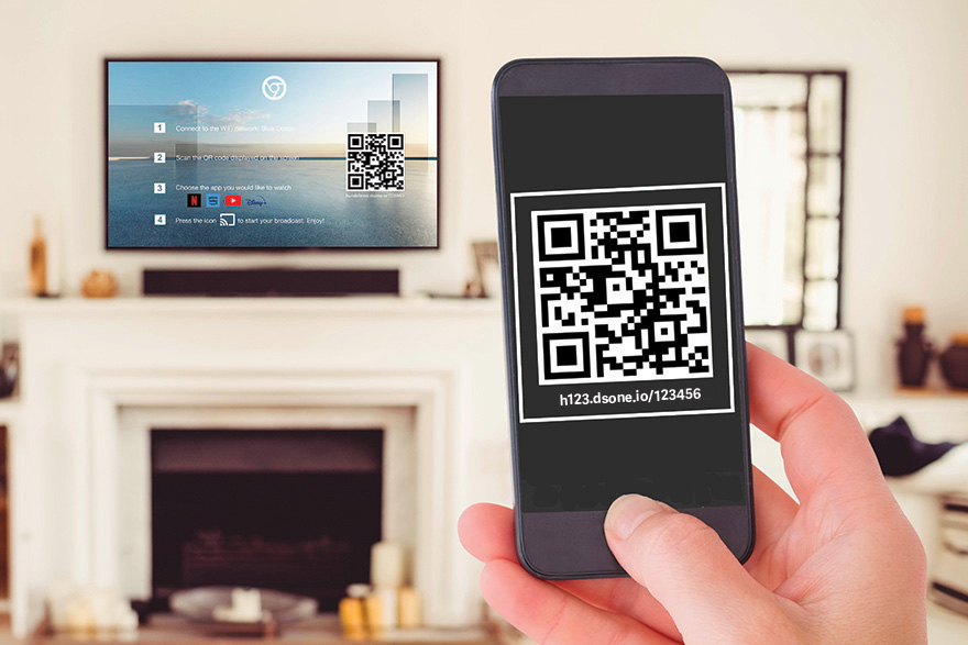 qr code scanned from iptv screen message in hotel room